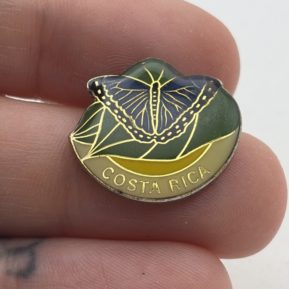 Costa Rica Central America Butterfly Lapel Hat Pin
